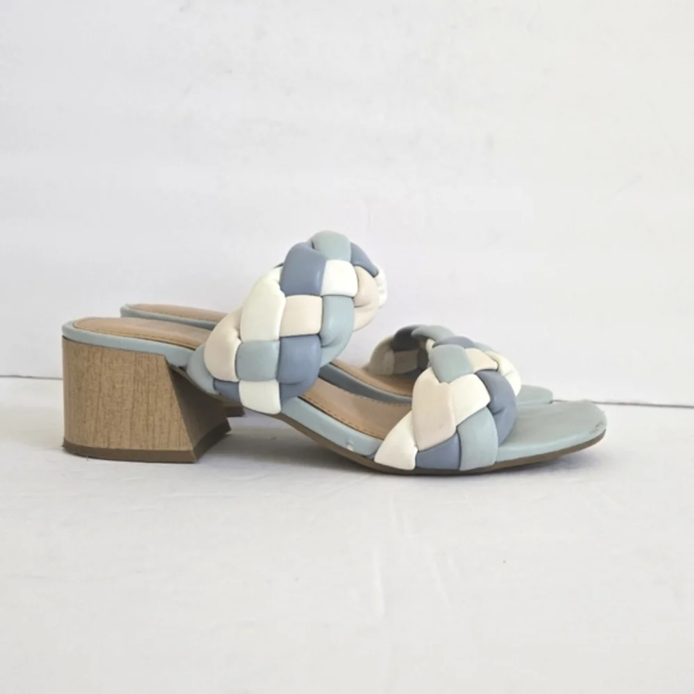 DV Dolce Vita Polly Faux Leather Slide Heeled Sandals Size 6.5